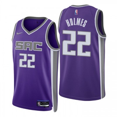 Nike Sacramento Kings #22 Richaun Holmes Purple Men's 2021-22 NBA 75th Anniversary Diamond Swingman Jersey - Icon Edition Men's